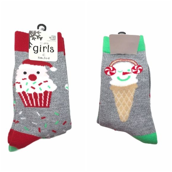Apara Cupcake & Ice Cream Cone Crew Socks, Gray - Picture 8 of 8